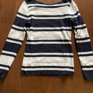 Tommy Hilfiger classic navy and white striped sweater, size medium